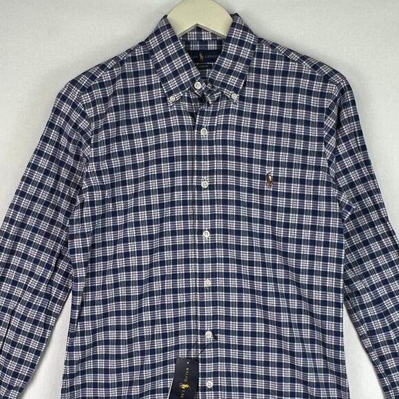NWT Polo Ralph Lauren Men’s Blue Cotton Plaid Shirt Button Down US XS | $89.50 - Picture 5 of 11